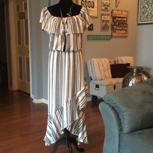 Striped Ruffled Dress